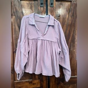 Lavender Gauze Top